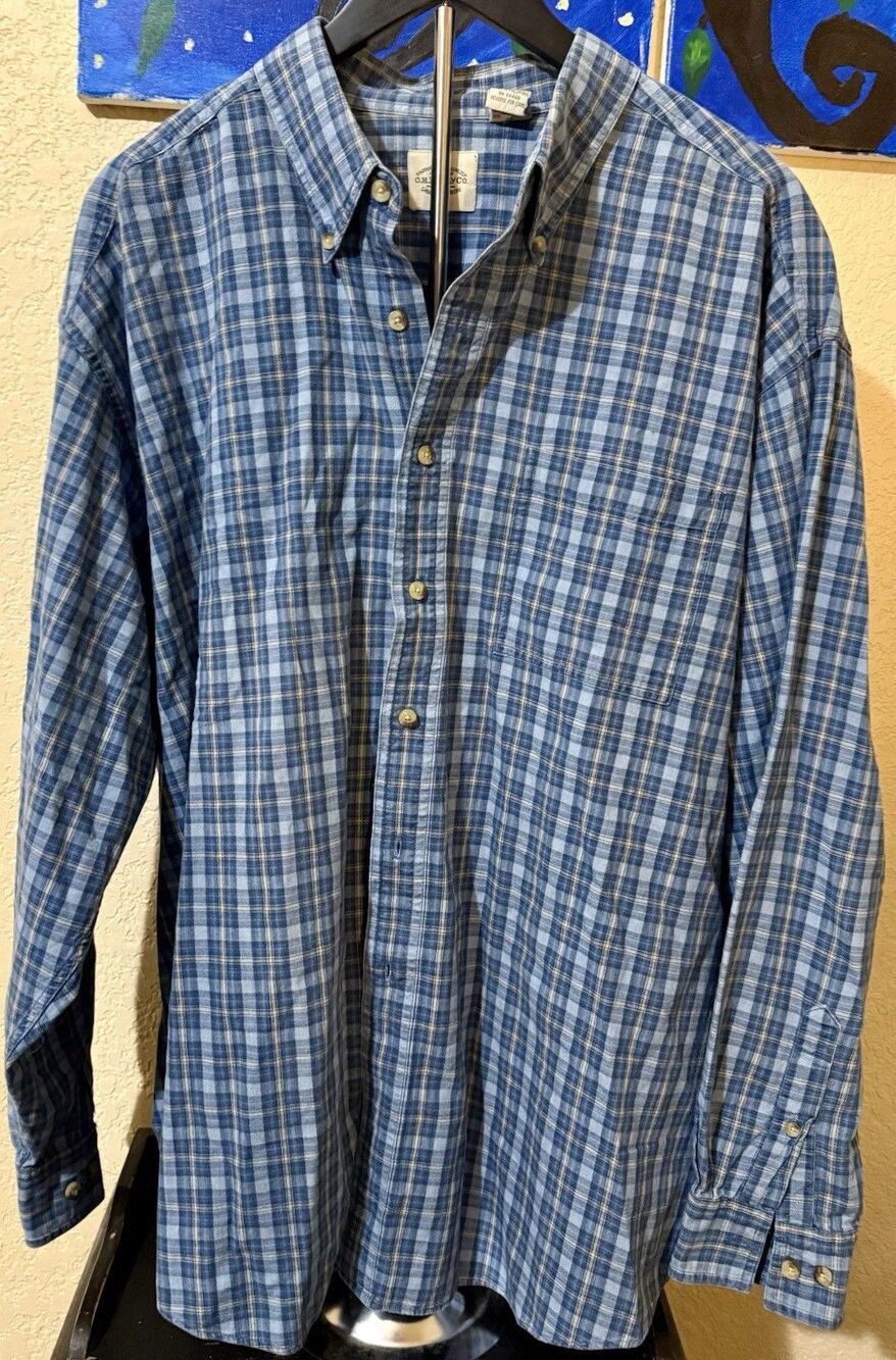 GH Bass & Co Mens X Large Classic Plaid Button Down Long Sleeve Shirt